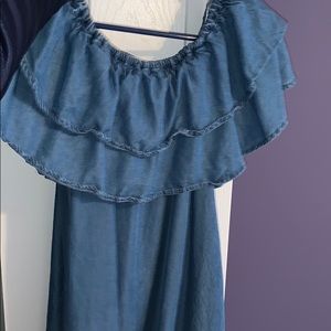 Denim off the shoulder dress